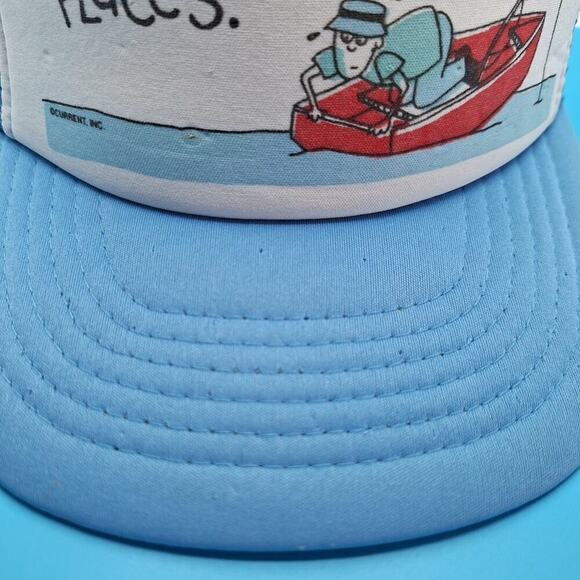Vintage 80's LOOKING FOR FISH IN ALL THE WRONG PLACES Foam Front Snapback Hat - Picture 3 of 8